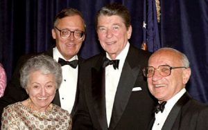 Friedman Nobel Laureate wife Rose Reagan and Heritage President Ed Feulner