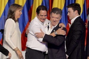 Juan Manuel Santos, Clemencia Rogriguez, Martin Santos, German Vargas