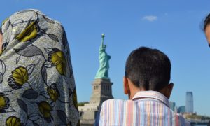 estatua de la libertad y musulmanes