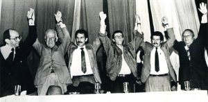 frente-Firmes-M19-para-campaña-electoral-Con-Adalberto-Carvajal-Carlos-Pizarro-LeongómezAntonio-NavarroAngelino-Garzón-y-Carlos-Bula