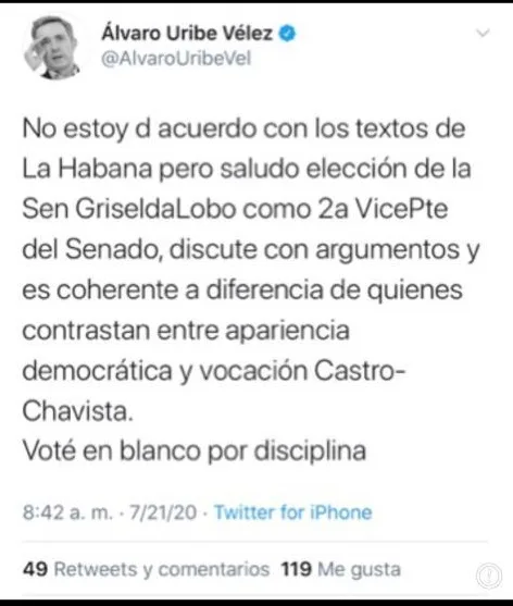 Uribe aplaude nombramiento de Sandra Ramírez